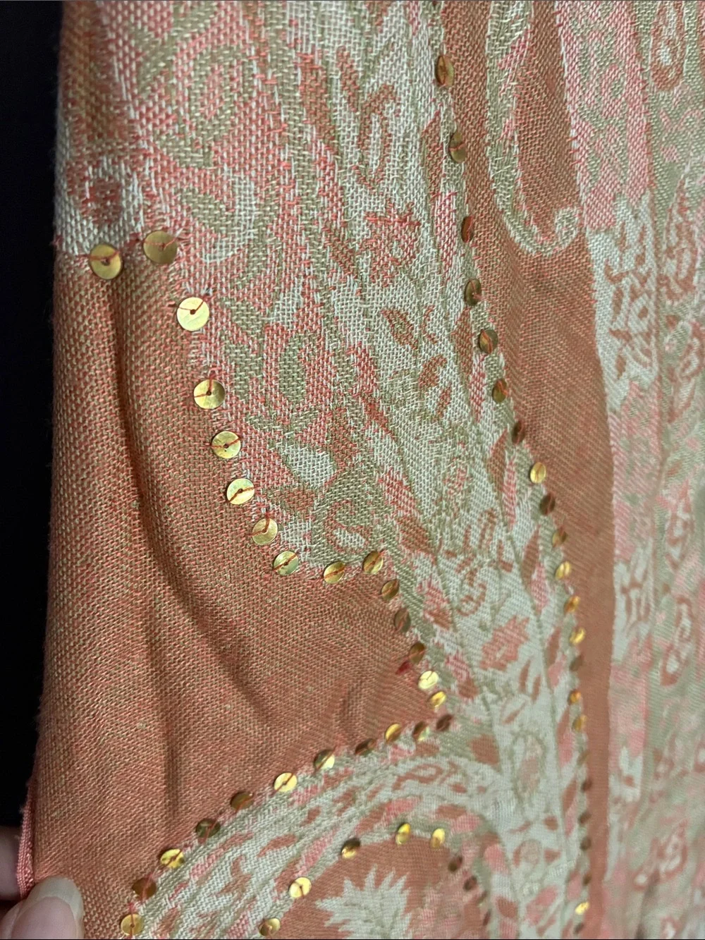HANDMADE SILKBLEND SEQUINED PASHMINA